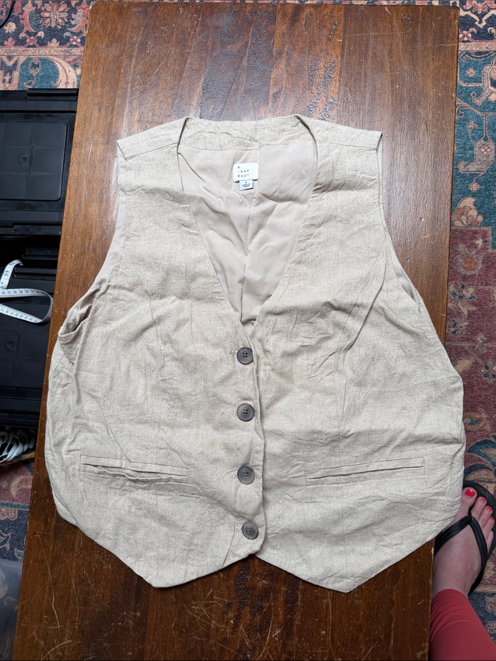 Linen blend vest